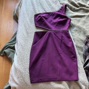 Likely Purple One-Shoulder Mini Dress